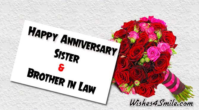 Happy anniversary to sister and brother in law